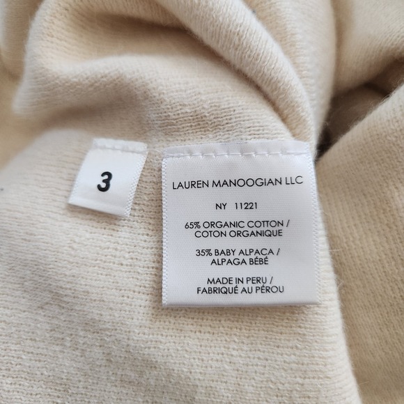 Lauren Manoogian Knit Maxi Dress Size 3 Large Baby Alpaca Organic Cotton Cream - Picture 6 of 13